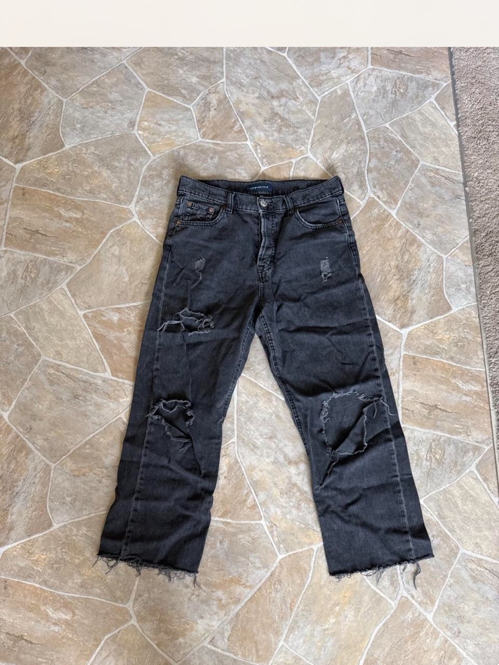 Aeropostale Black Distressed Relaxed Jeans